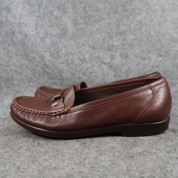 SAS Shoes Womens 9 W Loafer Moccasins Slip On Tripad Comfort Leather Brown Moc - Picture 4 of 13